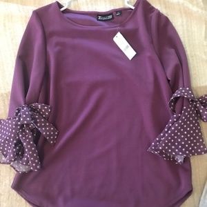 Purple Top with Ruffle Sleeves